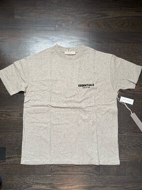 Essentials Fear of God Dark Oatmeal Short Sleeve Shirt Size Large